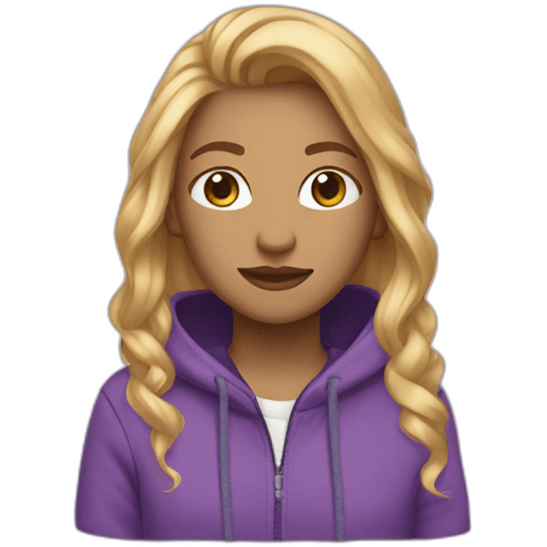 Purple hoodie rose blond hair emoji