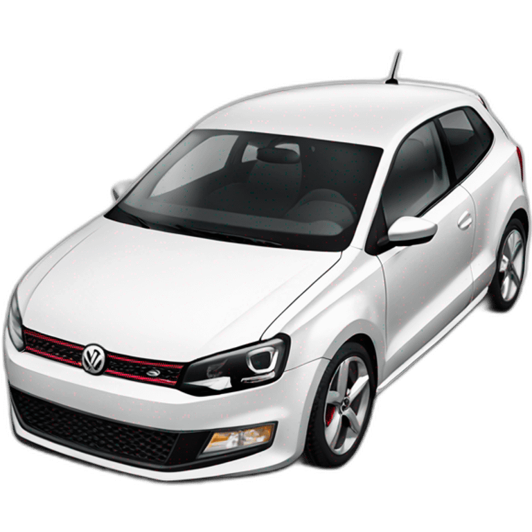 White Volkswagen Polo 5 gti emoji