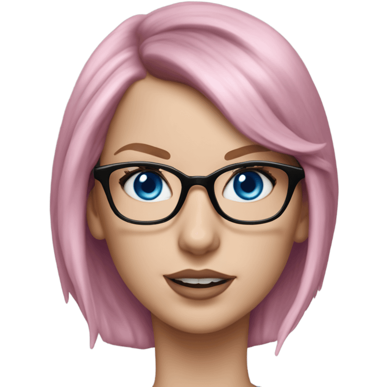 Photo Realistic Taylor Swift blue eyes and glasses with pink hair  emoji