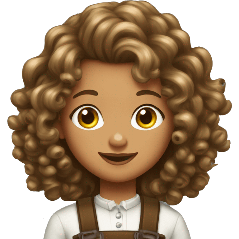 Oompa loompa girl long curly hair braces emoji