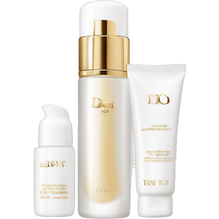 Dior white and gold skin care  emoji