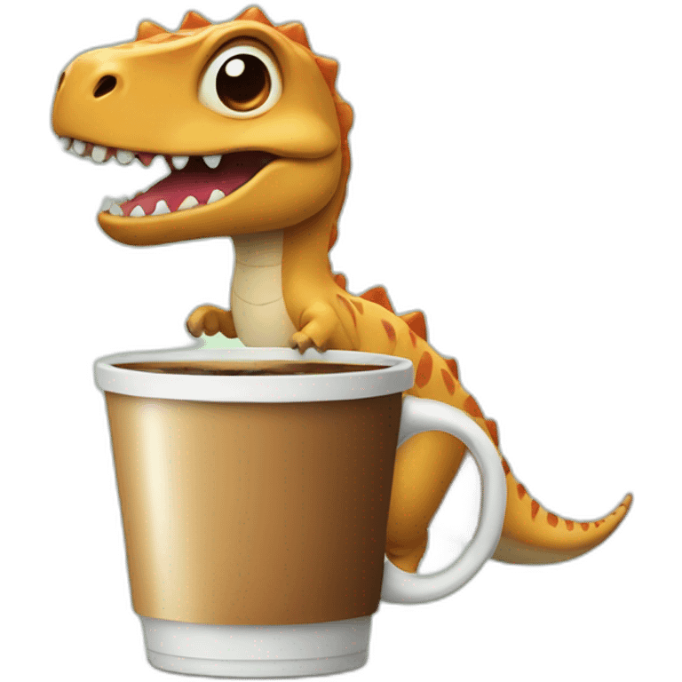 dino with coffee emoji