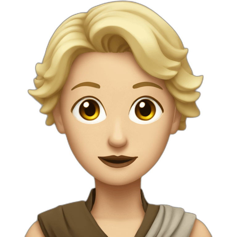 Jedi lady with short blonde hair and dark sand coloured emoji