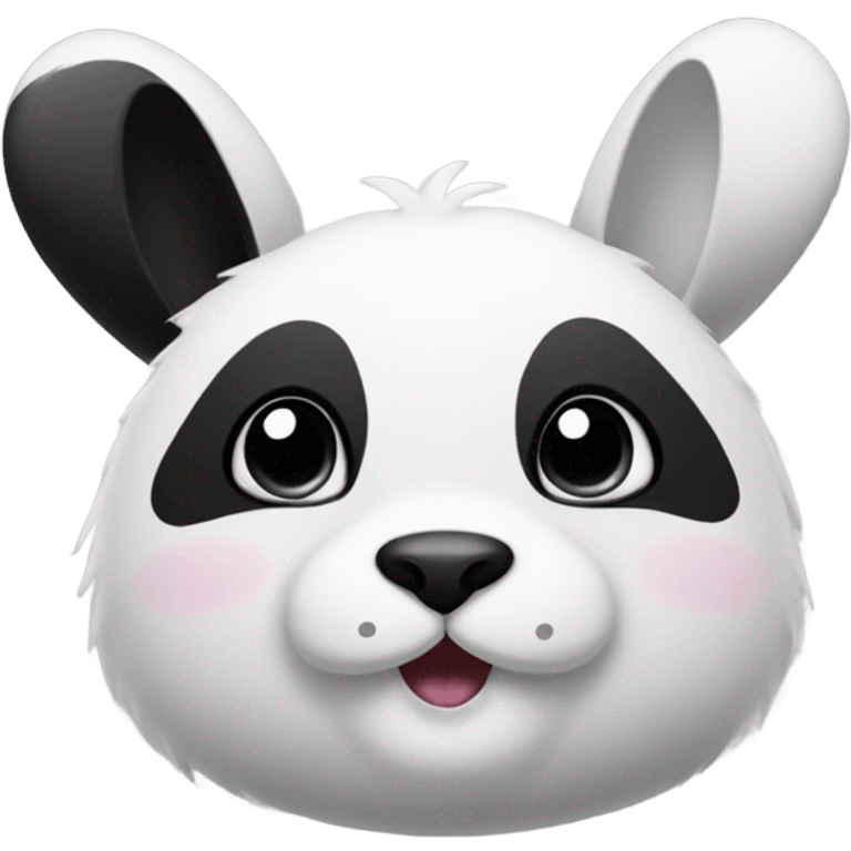 Bunny with panda colors emoji