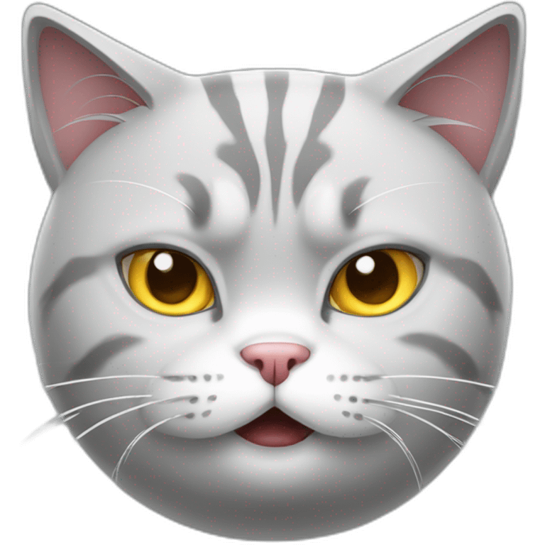 fat light gray and white cat angry face emoji