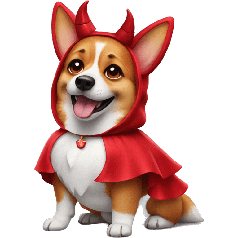 Corgi wearing devil costume emoji