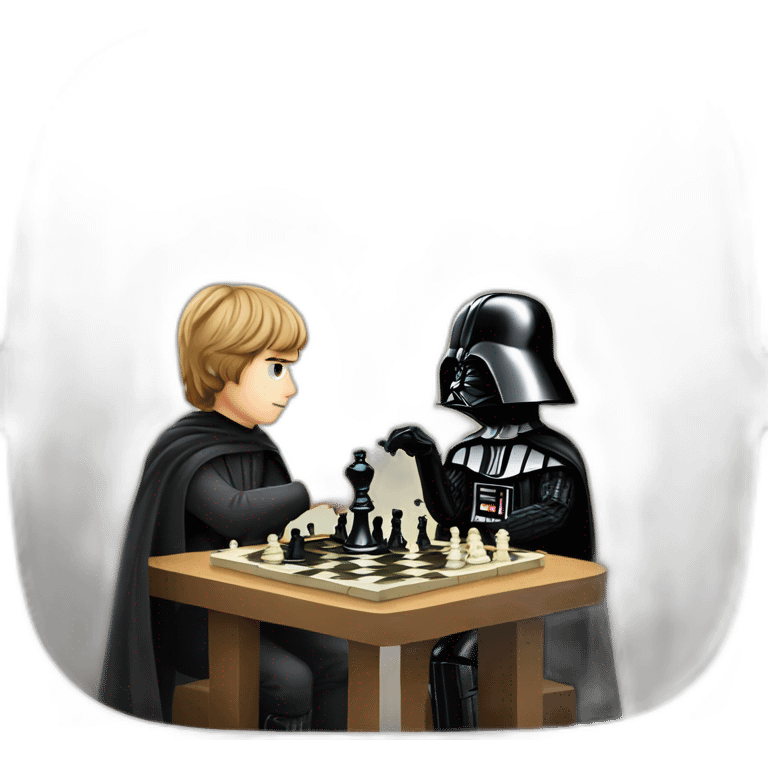 Luke Skywalker playing chess with darth vader emoji