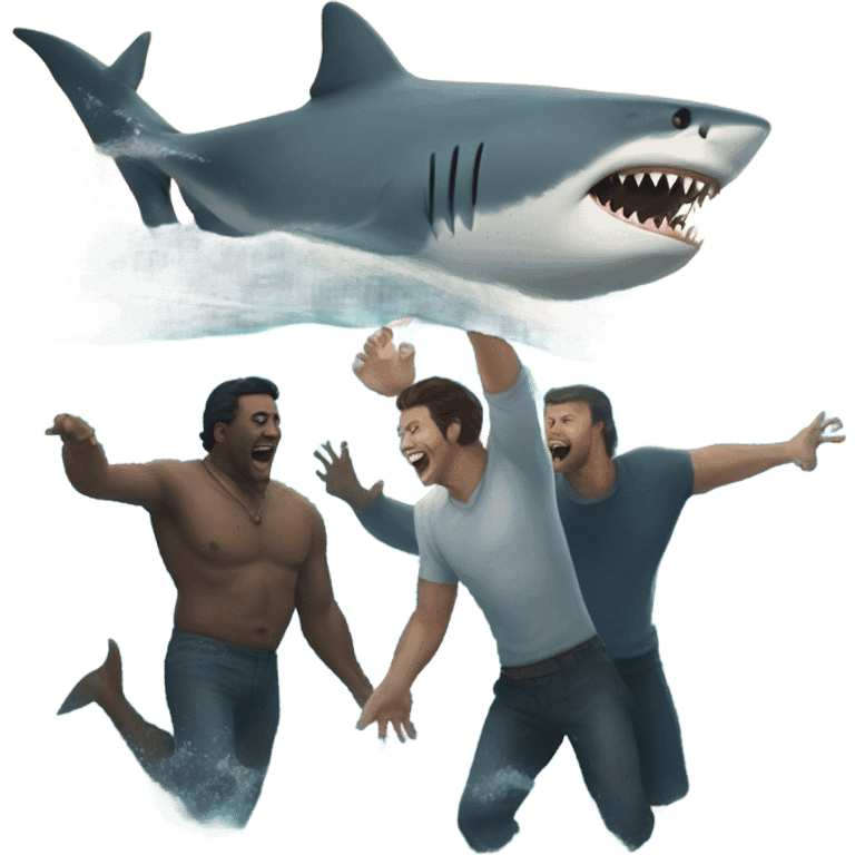 Shark and men emoji