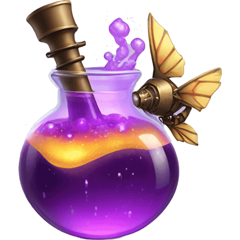 violet magical steampunk potion with colored wings inside emoji