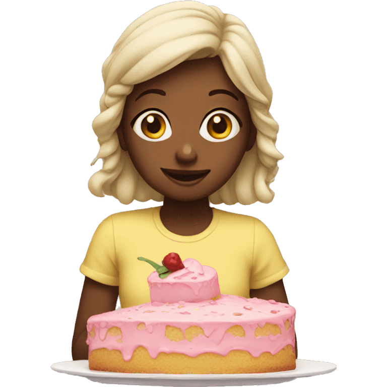  A Girl eating a cake  emoji