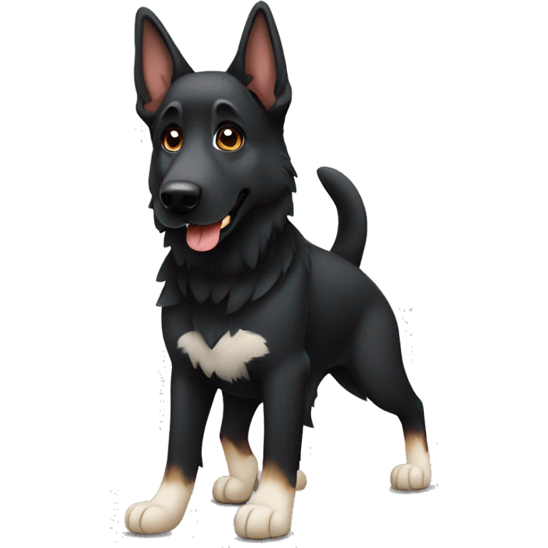 black colored german shepherd with white patches emoji