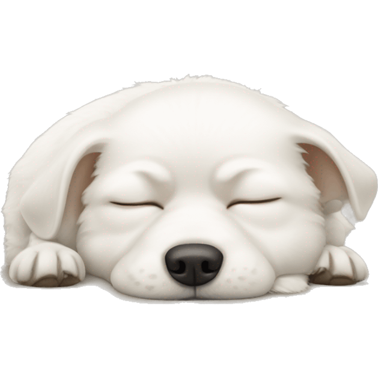 White dog sleeping  emoji