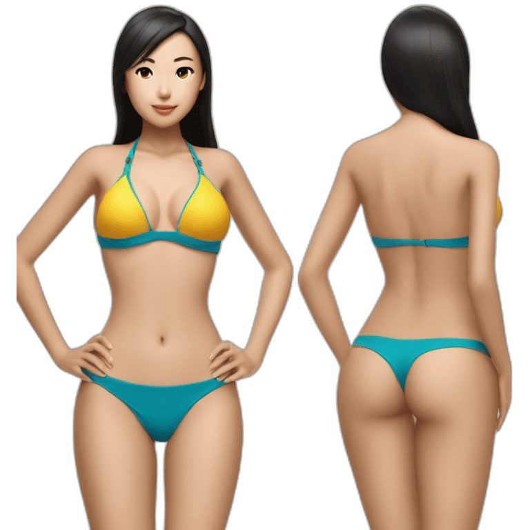 Sexy soft-fit wasian women bikini (beach body) (full body) emoji