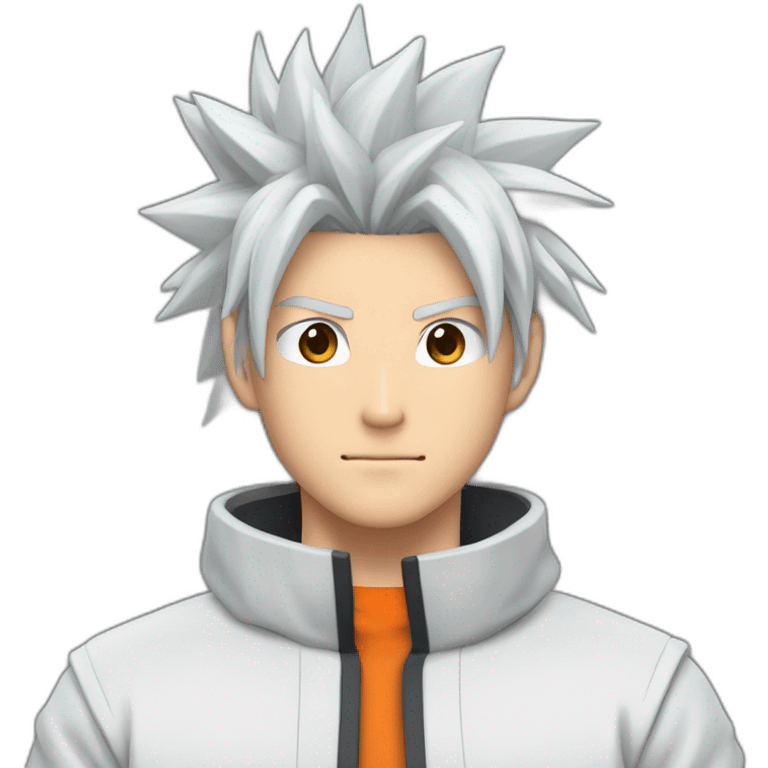 Naruto's man looks like he has hair like Goku's and wears an akchuki outfit emoji