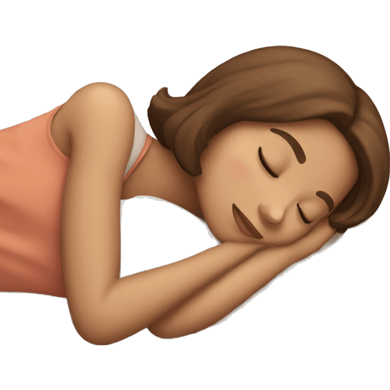 Brown hair girl sleeping  emoji