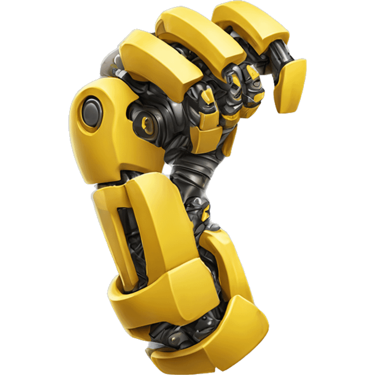 Yellow mechanical cyborg bicep that’s flexing emoji