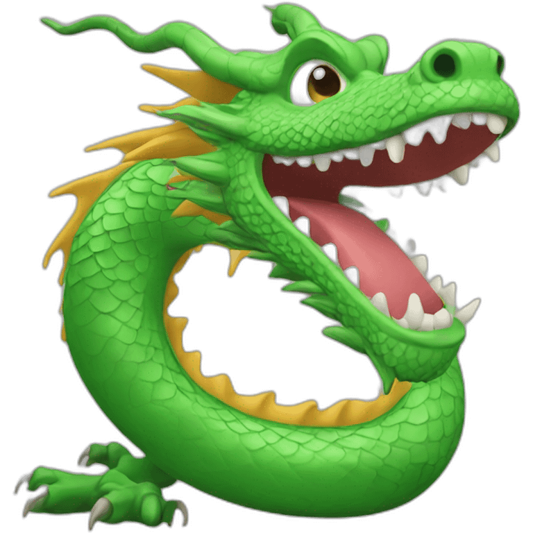 long long green Chinese dragon emoji