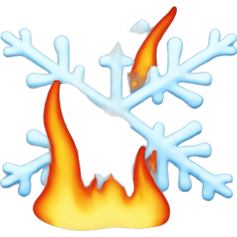 Melting snowflake fire emoji