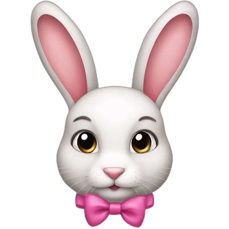 a rabbit with a pink bow on its ears emoji