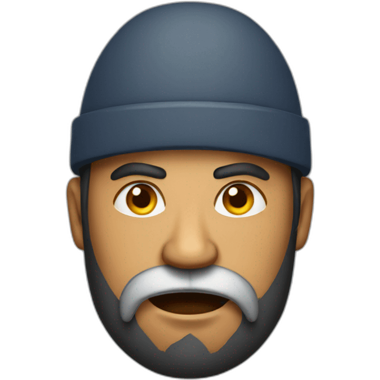 Angry indian man with beard with hat emoji