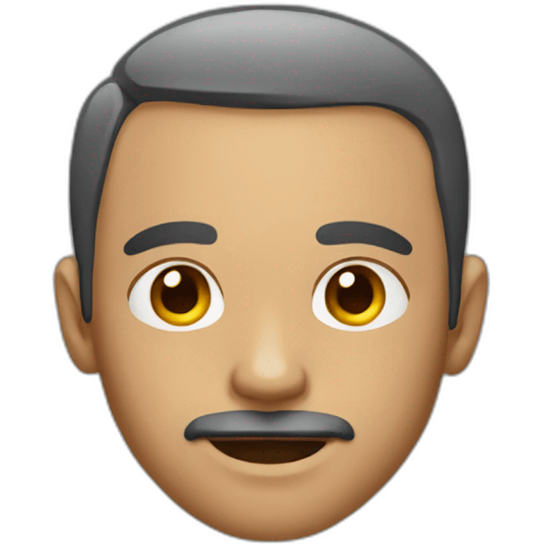 A man with tattoo on his face and a square chin. emoji