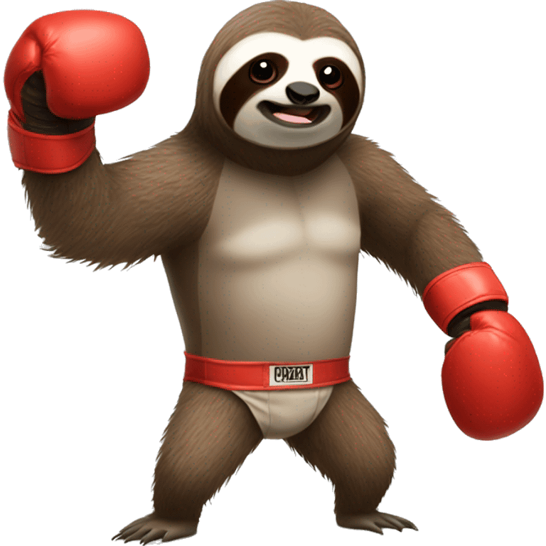 Sloth wearing boxing gloves emoji