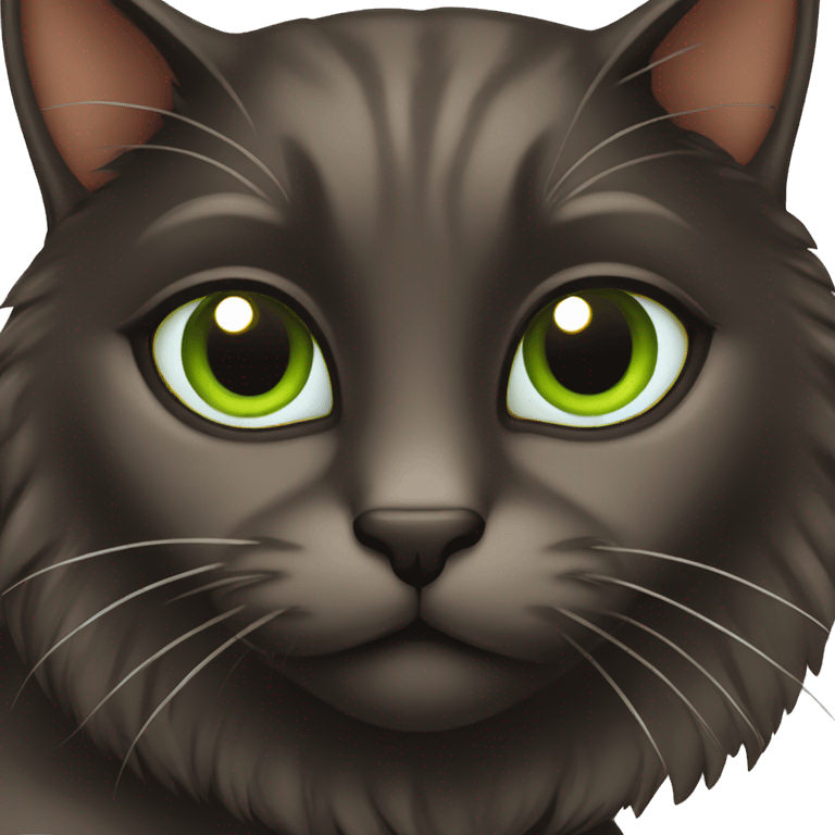 Black and Brown cat with Green eyes  emoji