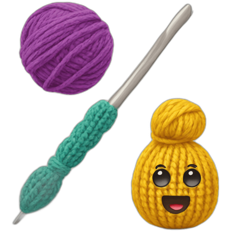 crochet hook and yarn emoji