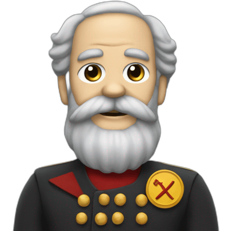 Marx with bigger beard and socialism symbols on his cloths emoji