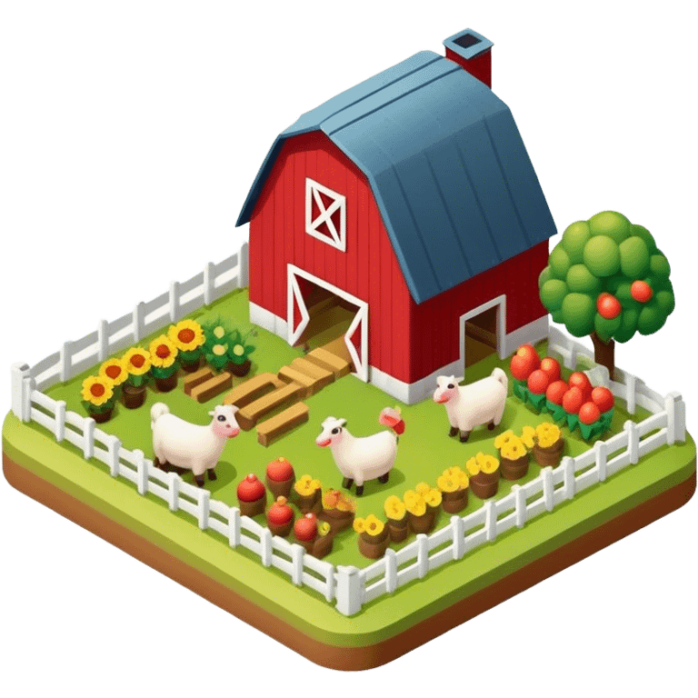 Isometric tiny farm emoji