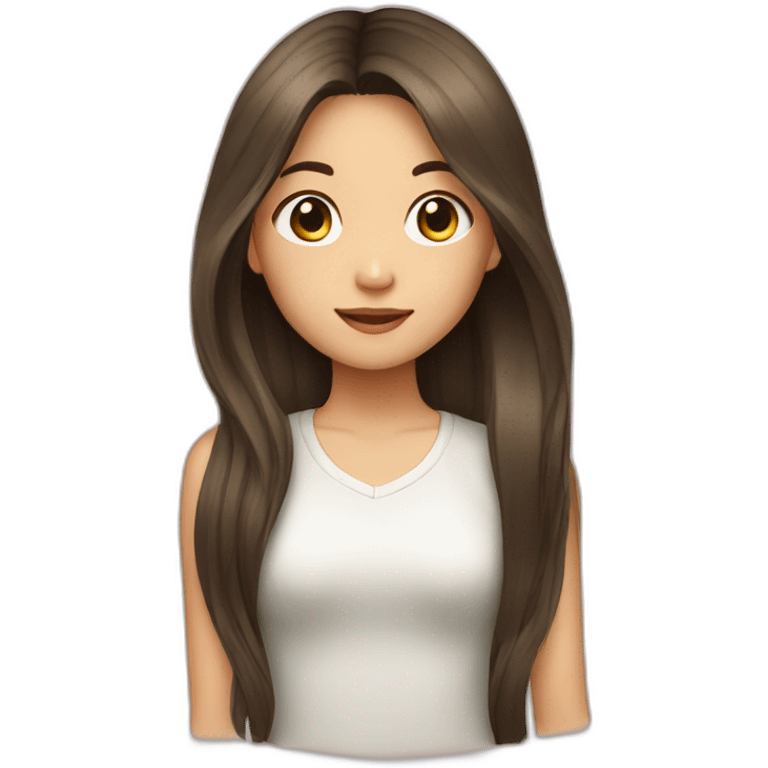 Asian girl with long brown hair emoji