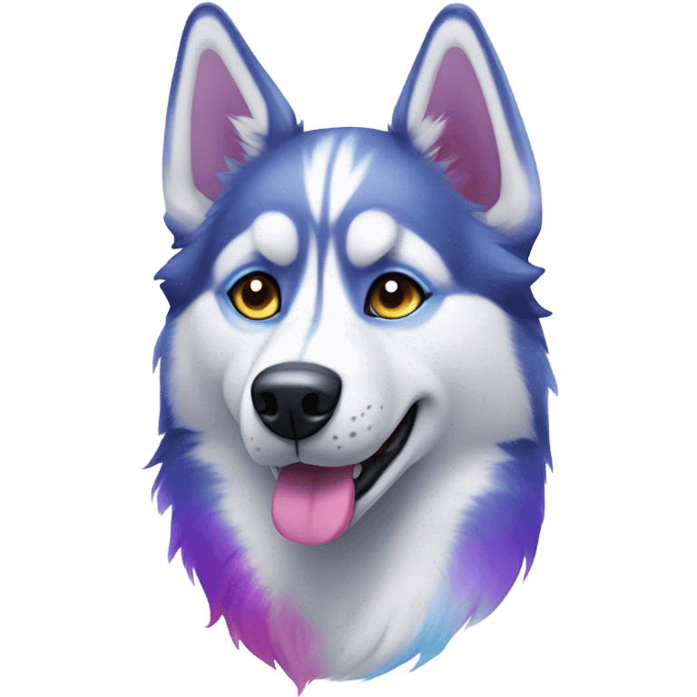 colorful husky  emoji