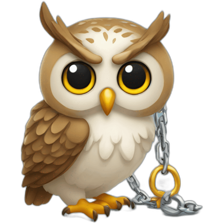 owl with a chain emoji