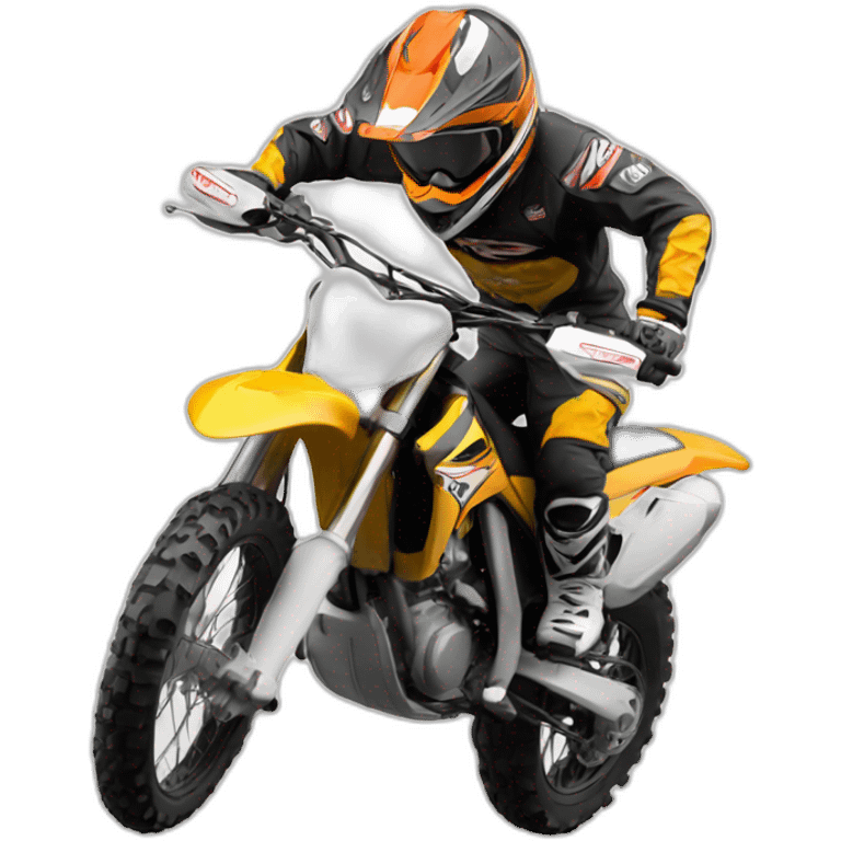 Moto cross qui fait une roue emoji