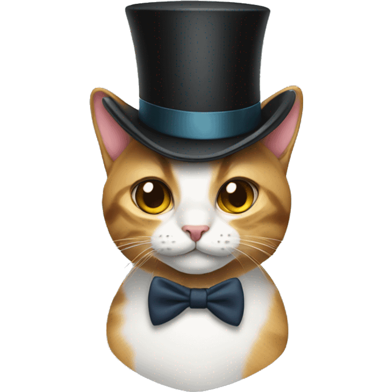 Cat wearing a top hat emoji