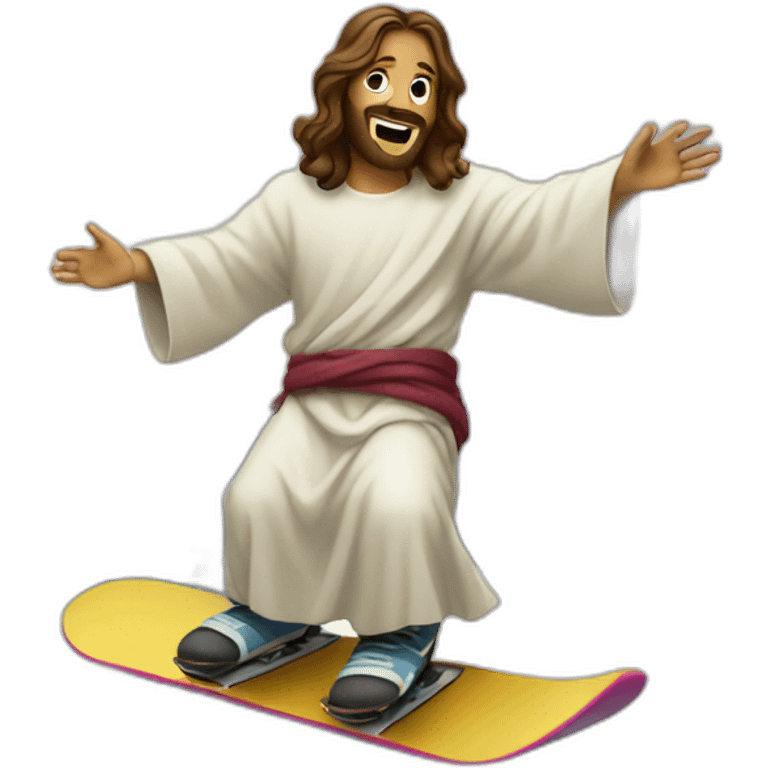 Jesus on a snowboard emoji