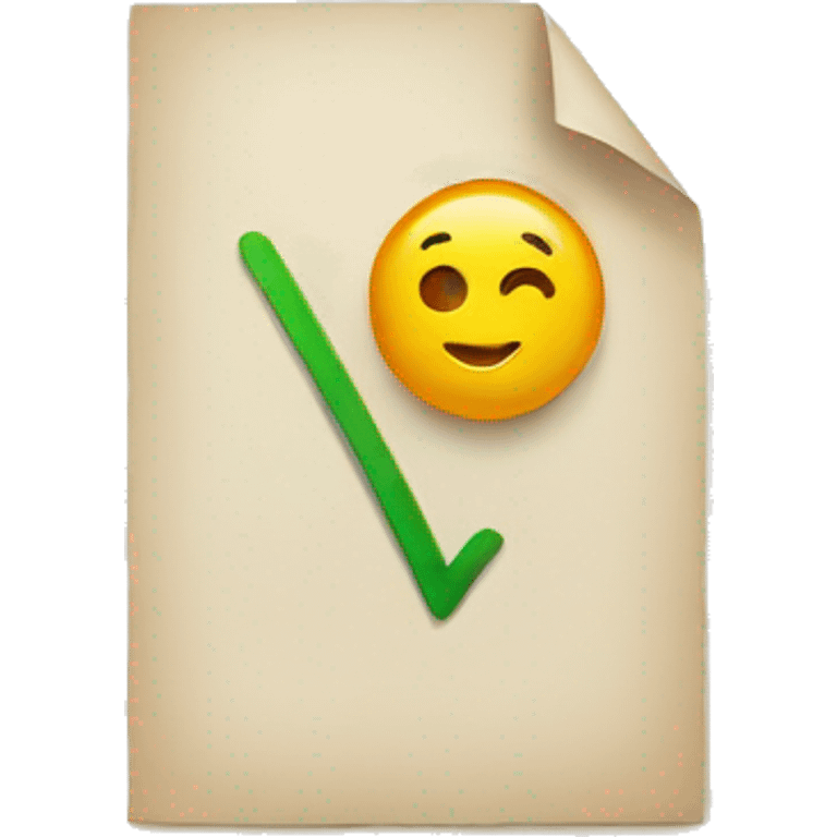 A document with a checkmark emoji