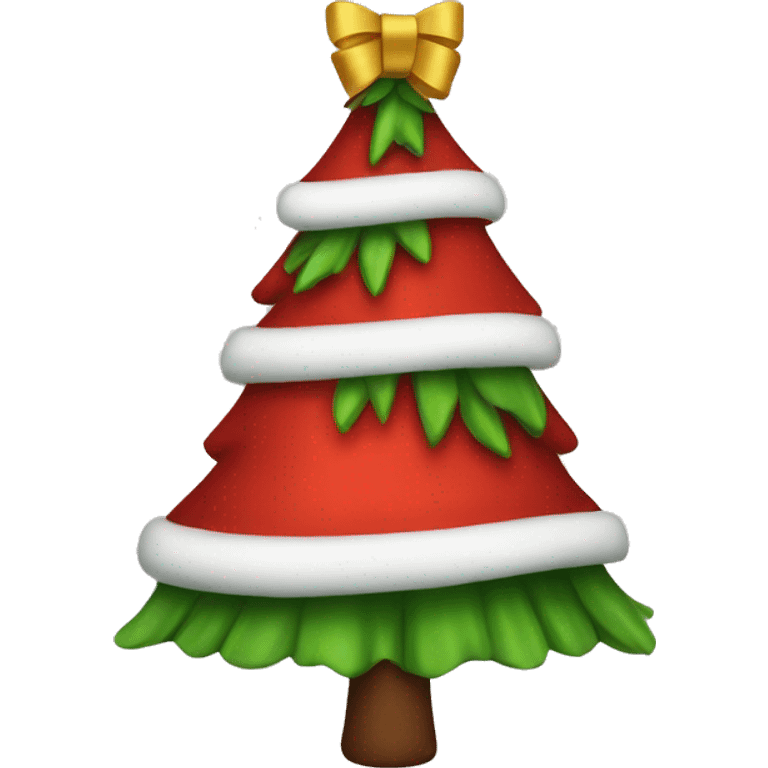 Red bow christmas tree emoji