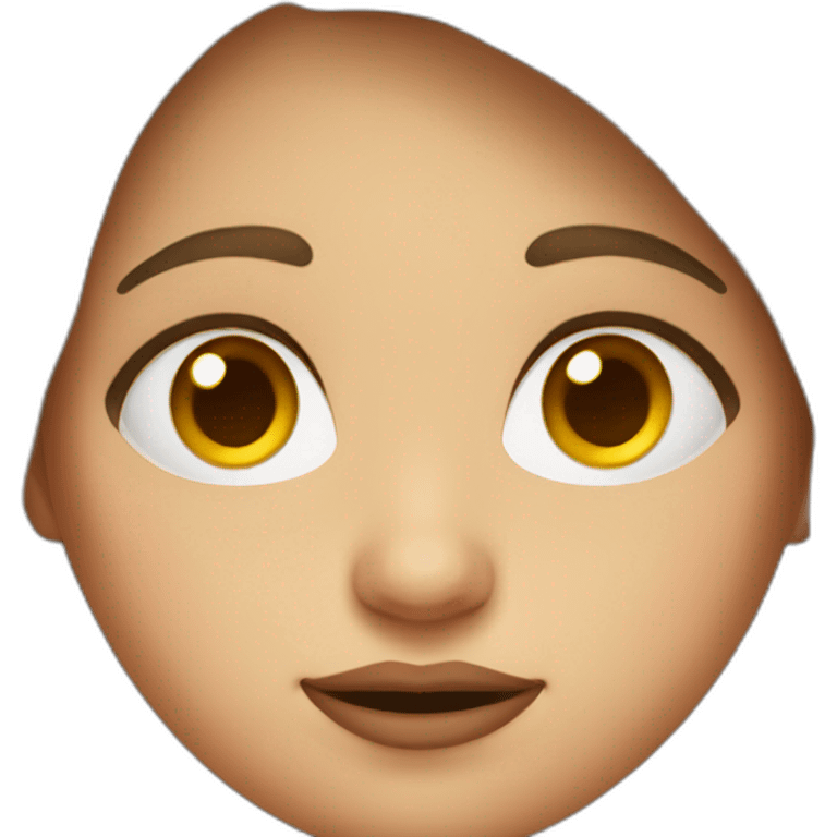 Fat face of a brown hair girl  emoji