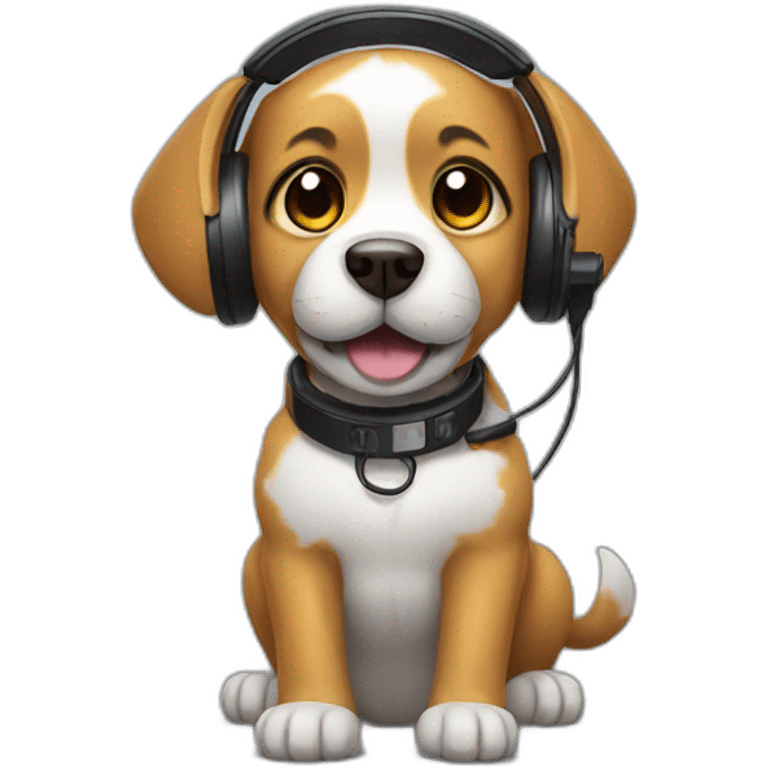 dog with gaming headset emoji