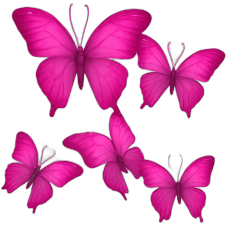 Pink butterflies  emoji