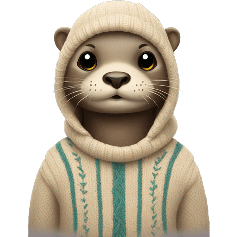 Otter with sweater of emoji