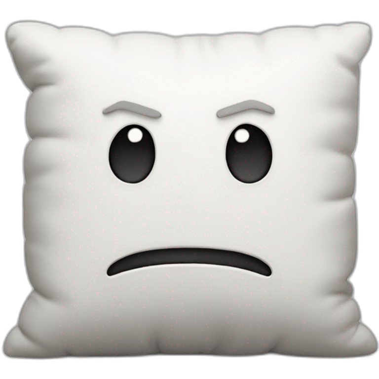 a white fluffy pillow with an angry face with boxing gloves as little hands on the sides emoji