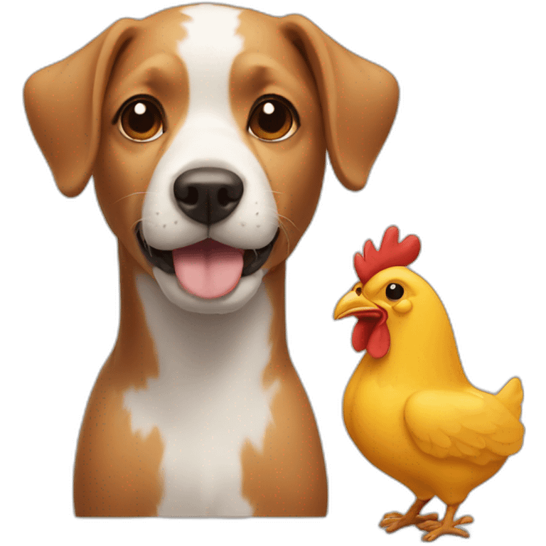 dog and chicken emoji