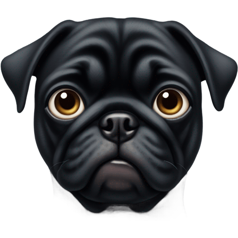 Black pug eye roll emoji