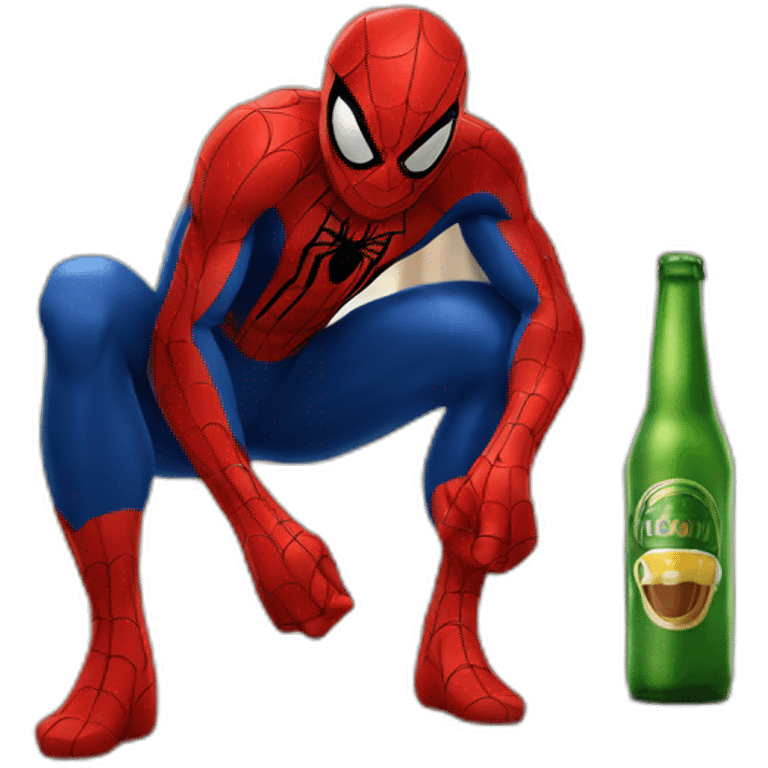 spiderman tomando cerveza emoji