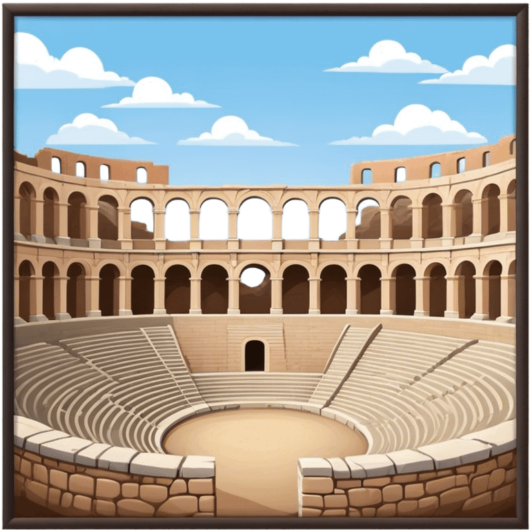 Pula Arena Landmark Emoji – Depicting the Roman amphitheater with its large stone arches. emoji