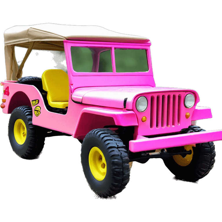 Color shift Pink-yellow 1942 Willy’s  army jeep rc car emoji