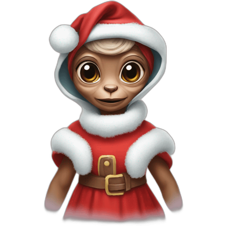 Cute E.T  dress like santa claus  emoji