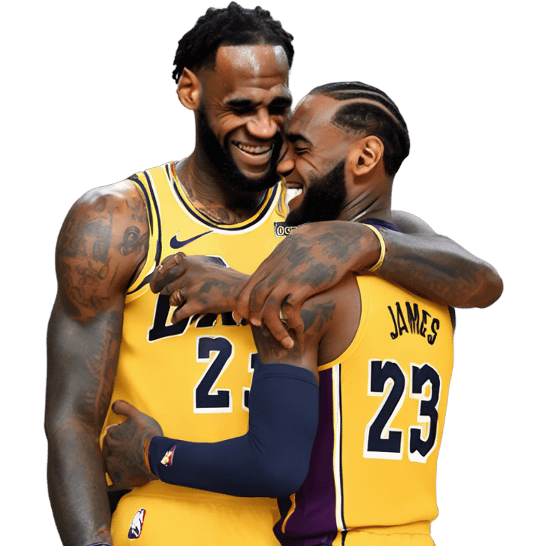 lebron james and ja morant hugging emoji